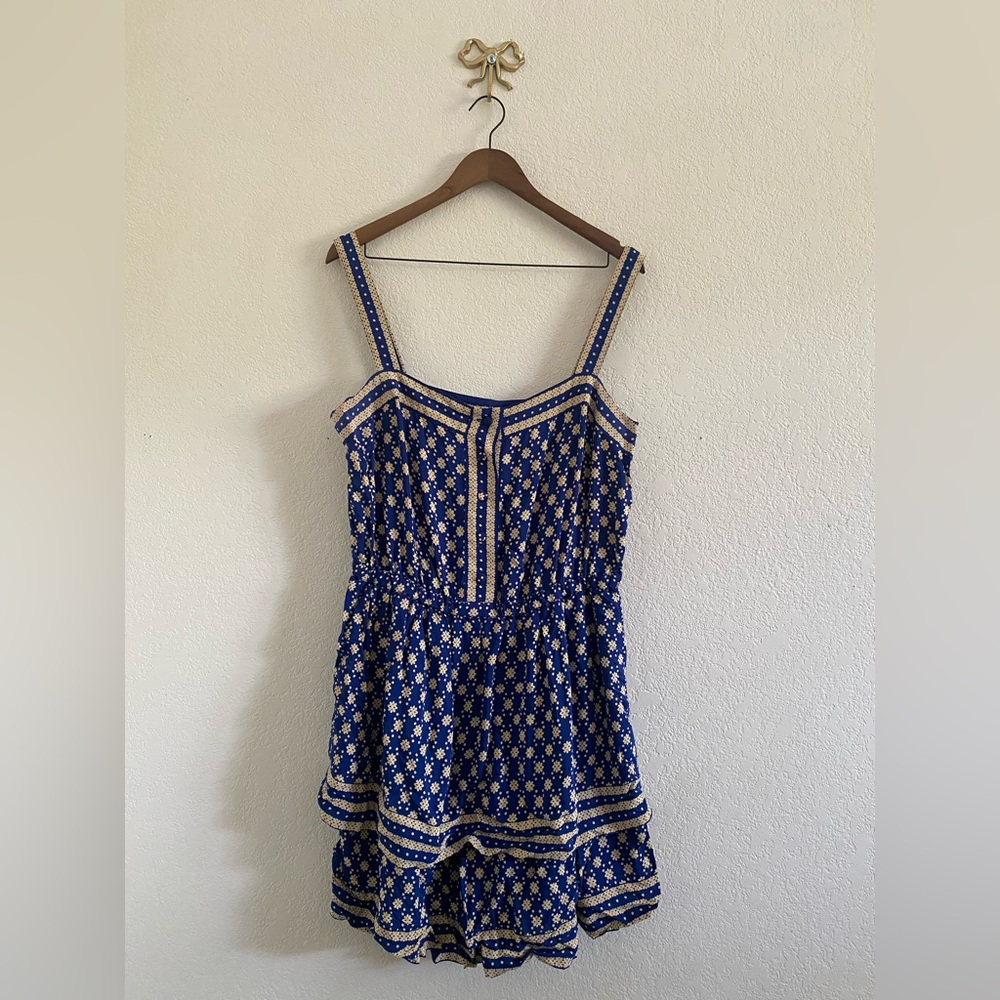Maeve by Anthropologie Oberlin Tiered Mini Dress Size 14 Sleeveless Summer